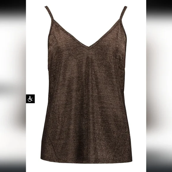 Bishop +‎ Young Marisa Cami Tank Rose Gold Metallic Size Large - Picture 4 of 10